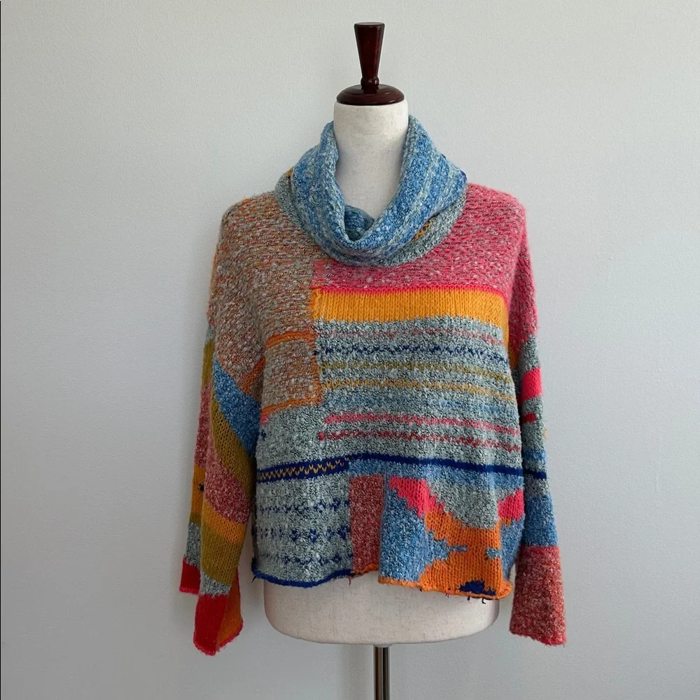Sincerely Jules Mi Ami Multicolor Abstract Knit Sweater‎ Size Small VGUC - Picture 2 of 6